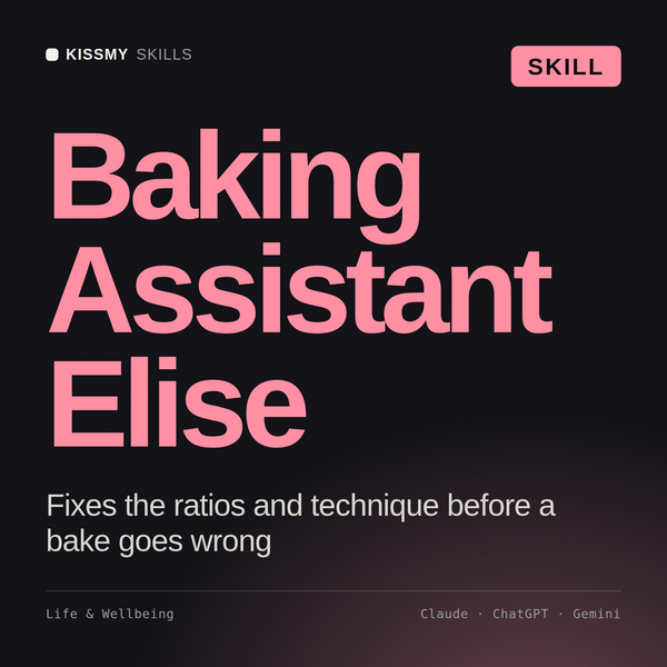 Baking Assistant, Elise AI skill by KissMySkills, cover