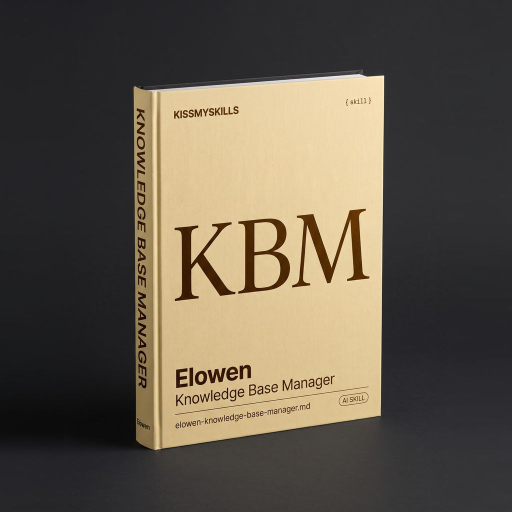 Knowledge Base Manager Claude skill by KissMySkills, hardcover volume cover