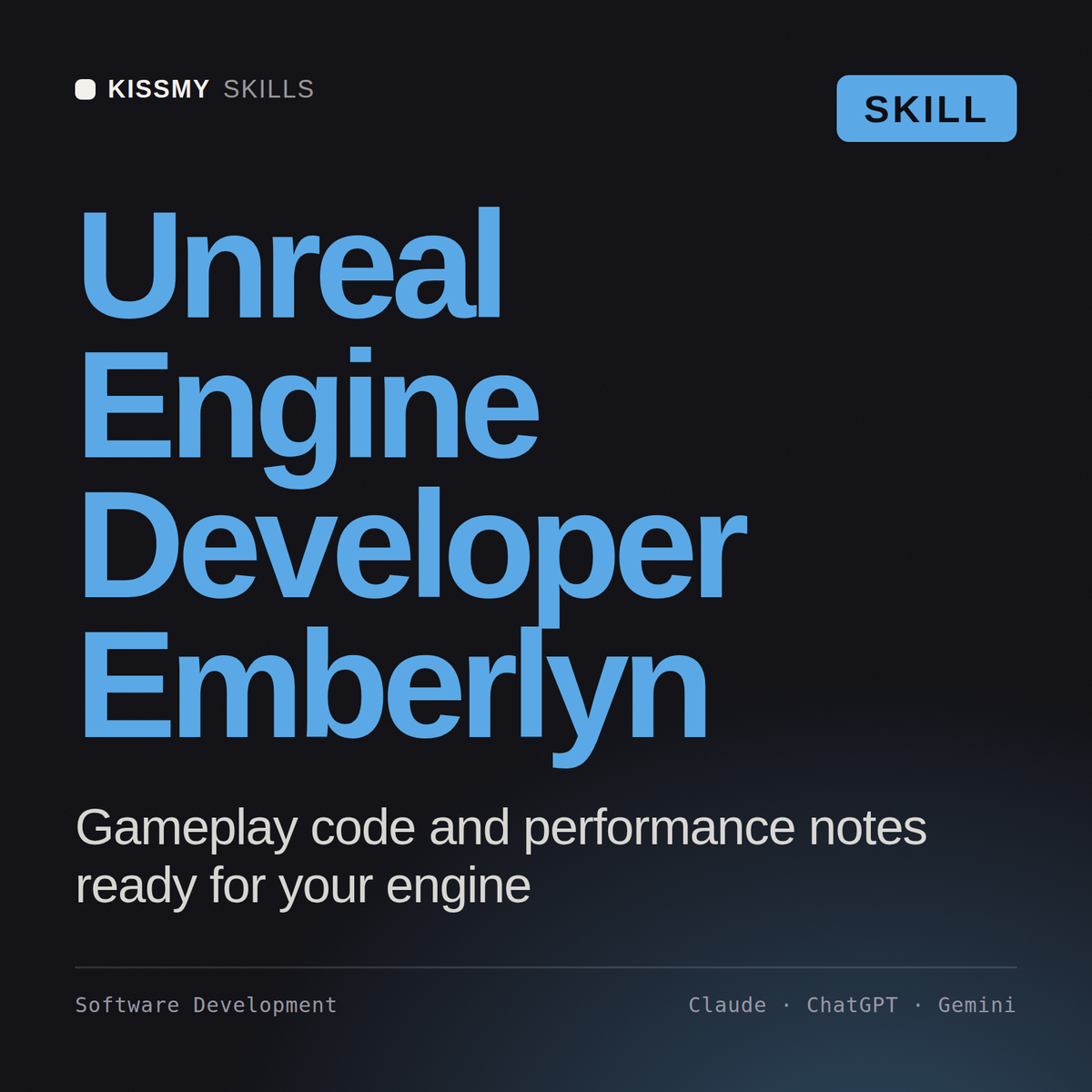 Unreal Engine Developer, Emberlyn AI skill by KissMySkills, cover