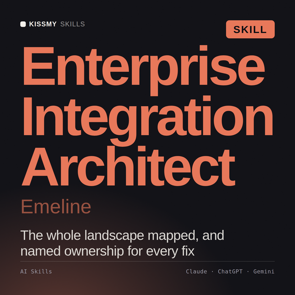 Enterprise Integration Architect, Emeline AI skill by KissMySkills, cover