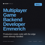 Multiplayer Game Backend Developer, Emmerich AI skill by KissMySkills, cover