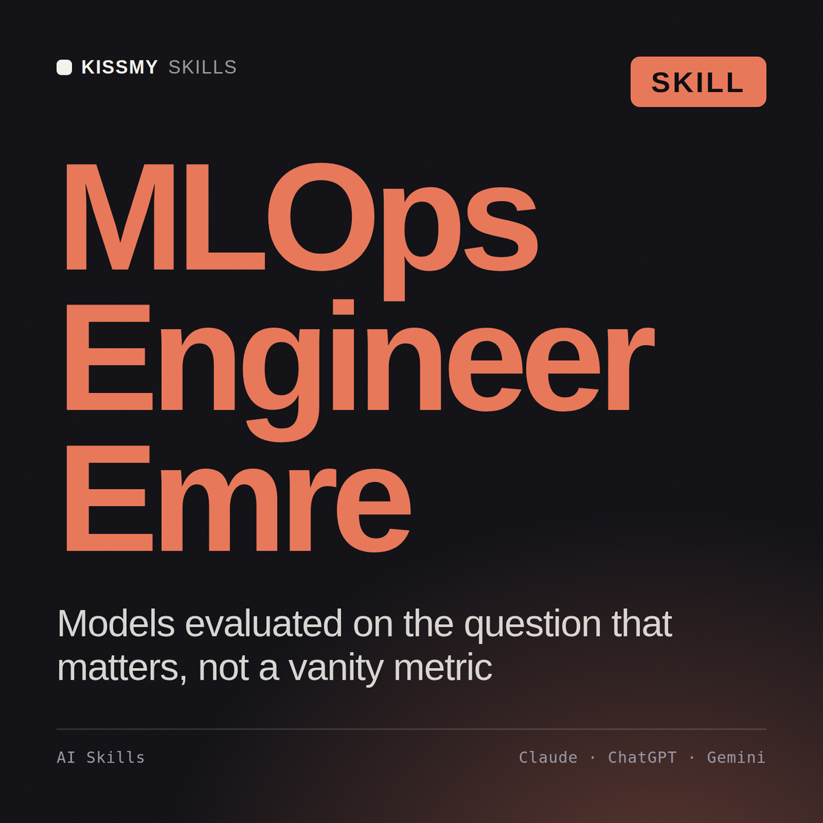 MLOps Engineer, Emre AI skill by KissMySkills, cover