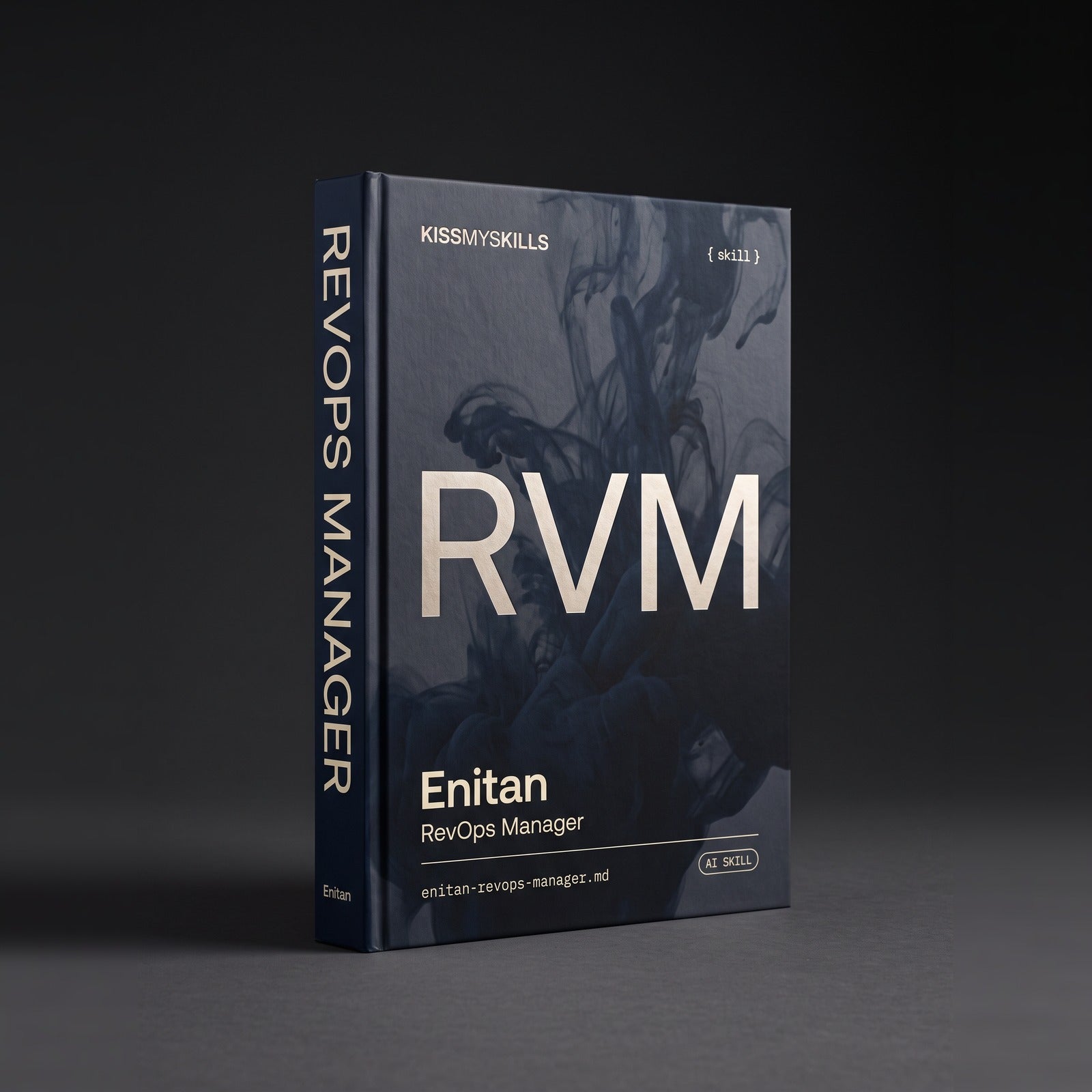 RevOps Manager Claude skill by KissMySkills, hardcover volume cover