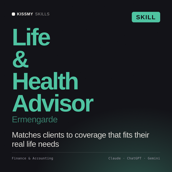 Life & Health Advisor, Ermengarde AI skill by KissMySkills, cover