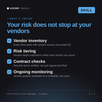 What's inside the Third-Party Risk Manager, Evander AI skill: Vendor inventory, Risk tiering, Contract checks, Ongoing monitoring