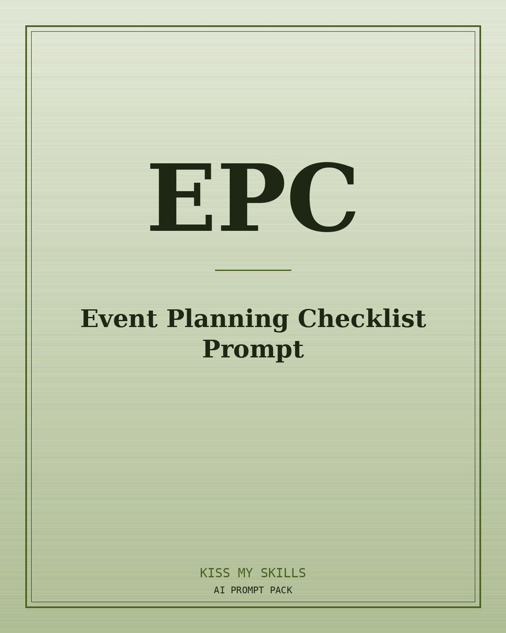 Event Planning Checklist prompt for Claude by KissMySkills, brushed cover