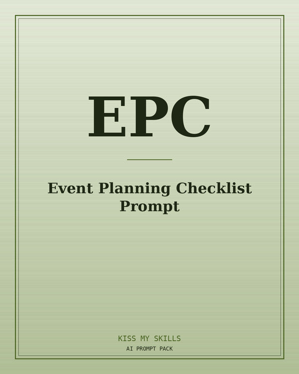 Event Planning Checklist prompt for Claude by KissMySkills, brushed cover