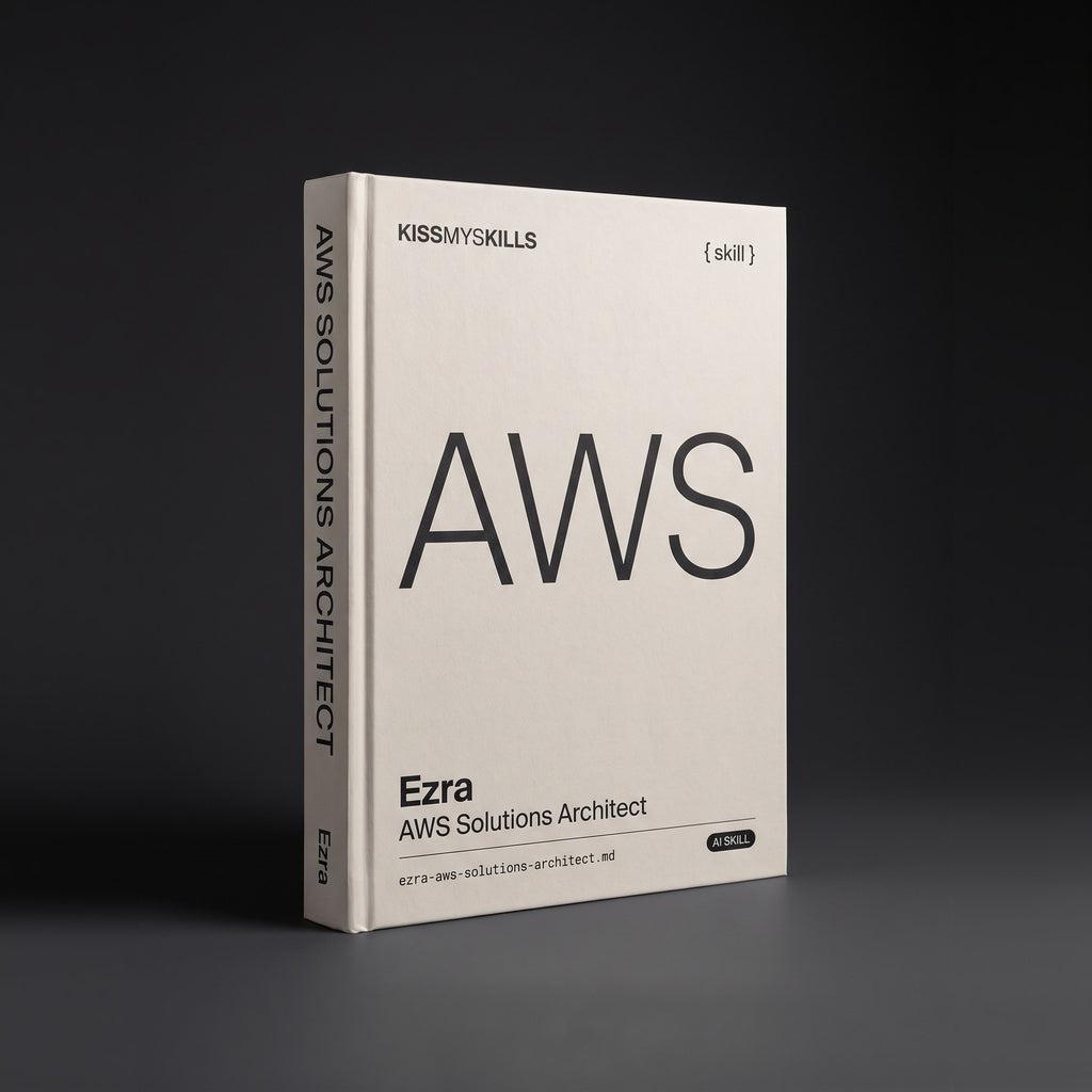 Ezra - AWS Solutions Architect Claude skill by KissMySkills, hardcover volume cover
