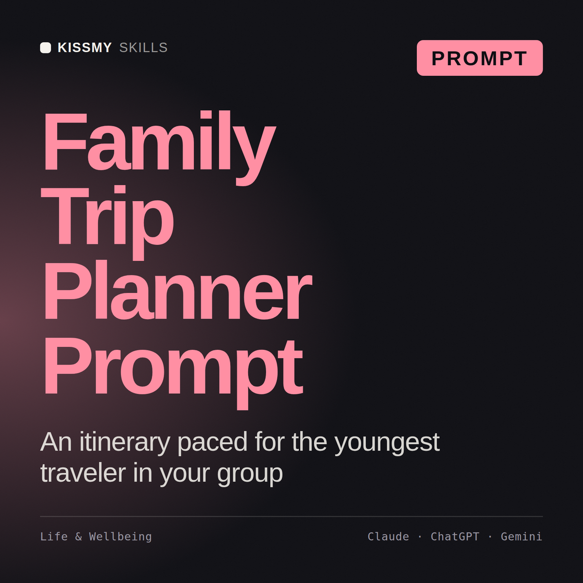 Family Trip Planner Prompt AI prompt by KissMySkills, cover