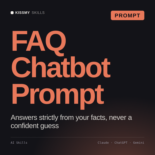 FAQ Chatbot Prompt AI prompt by KissMySkills, cover