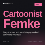 Cartoonist, Femke AI skill by KissMySkills, cover