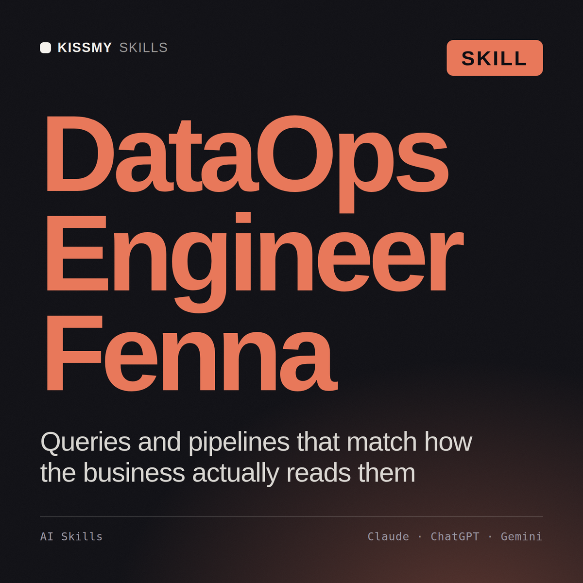 DataOps Engineer, Fenna AI skill by KissMySkills, cover