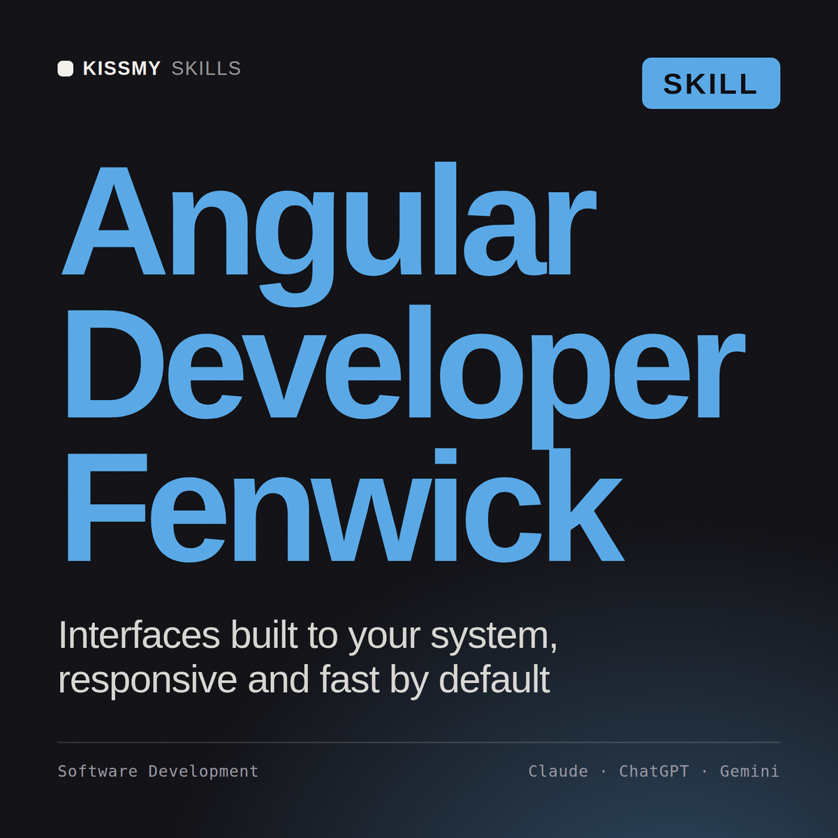 Angular Developer, Fenwick AI skill by KissMySkills, cover