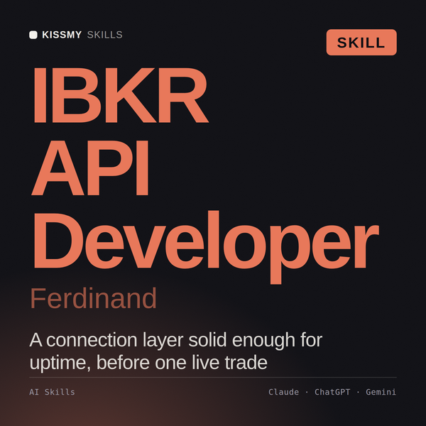 IBKR API Developer, Ferdinand AI skill by KissMySkills, cover