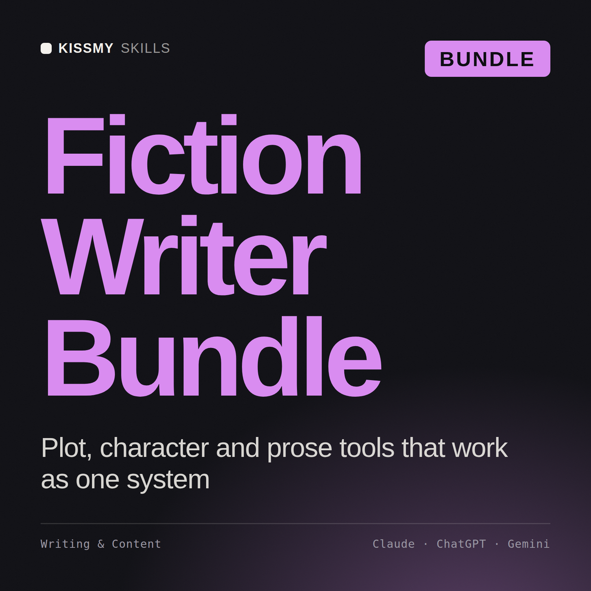 Fiction Writer Bundle AI bundle by KissMySkills, cover