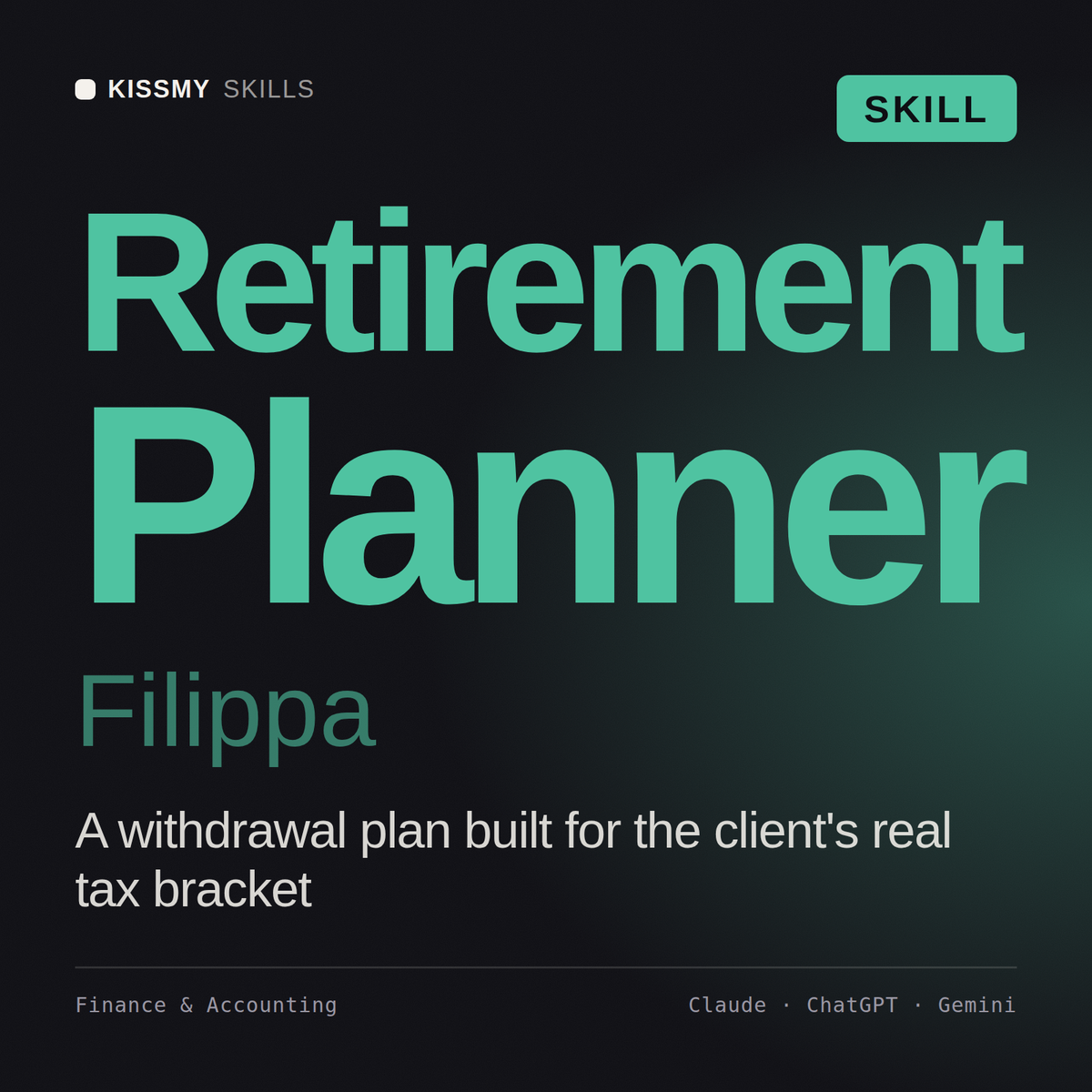 Retirement Planner, Filippa AI skill by KissMySkills, cover