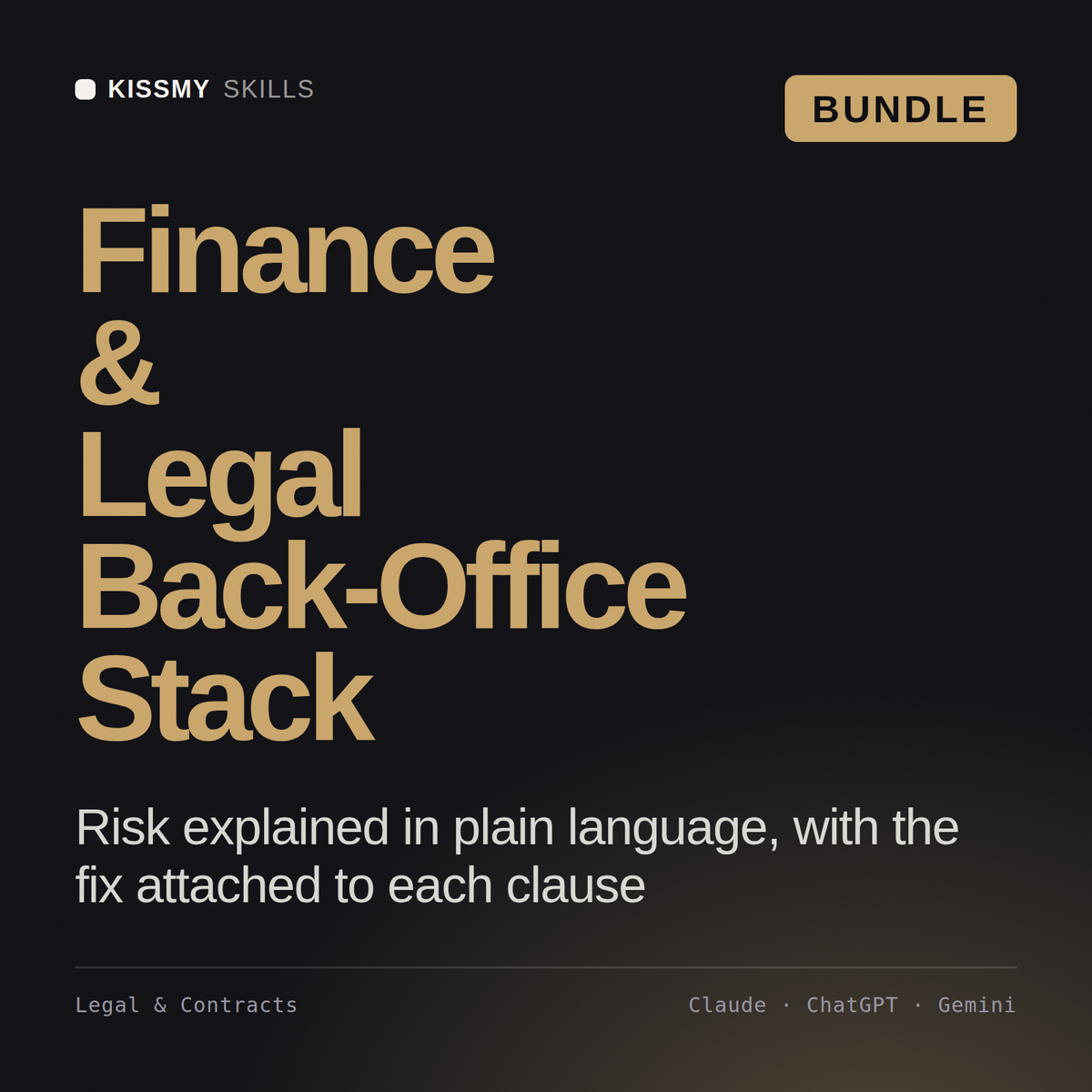Finance & Legal Back-Office Stack AI bundle by KissMySkills, cover