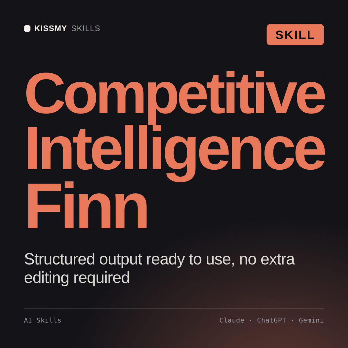 Competitive Intelligence, Finn AI skill by KissMySkills, cover