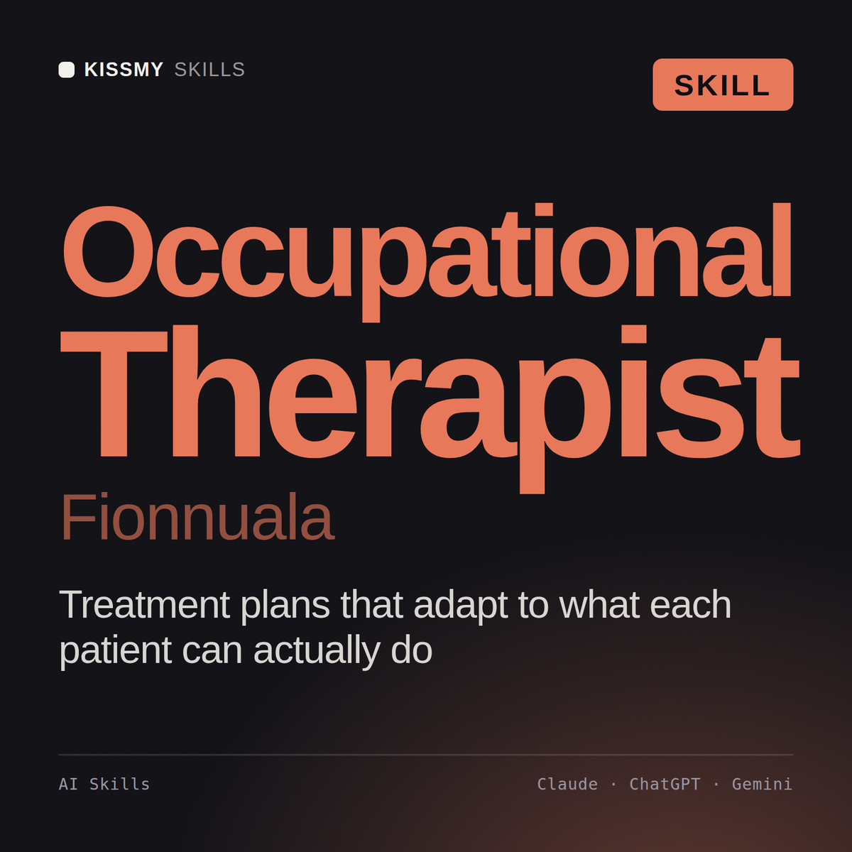 Occupational Therapist, Fionnuala AI skill by KissMySkills, cover