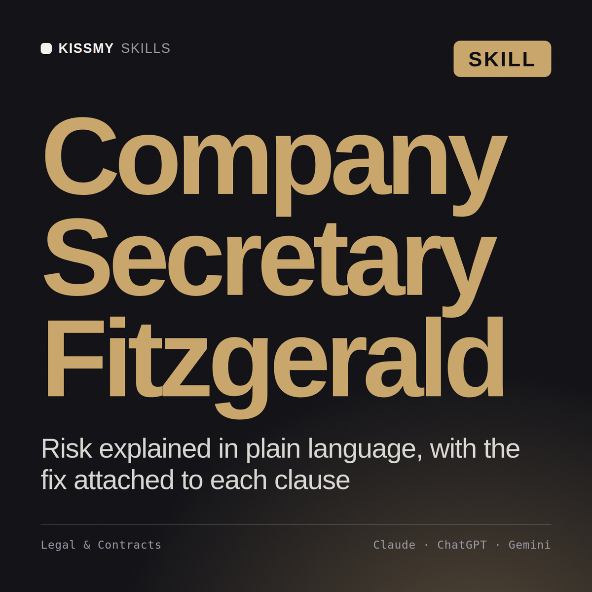 Company Secretary, Fitzgerald AI skill by KissMySkills, cover