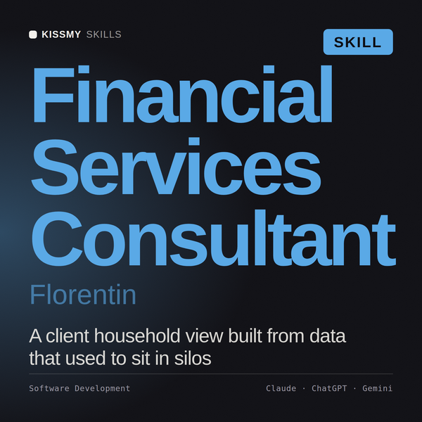 Financial Services Consultant, Florentin AI skill by KissMySkills, cover