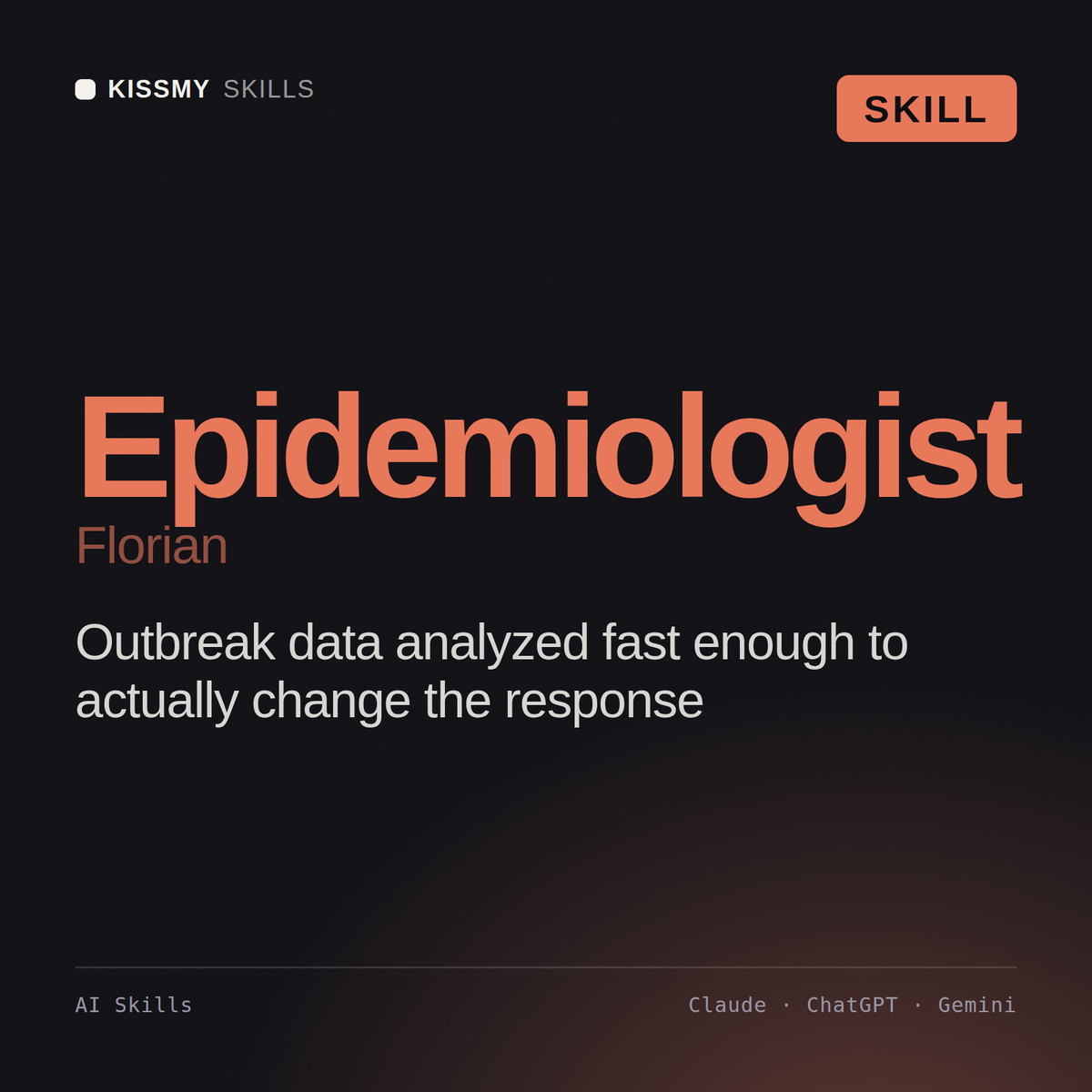 Epidemiologist, Florian AI skill by KissMySkills, cover