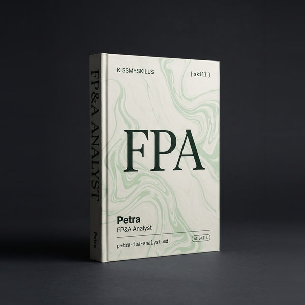 FP&A Analyst Claude skill by KissMySkills, hardcover volume cover