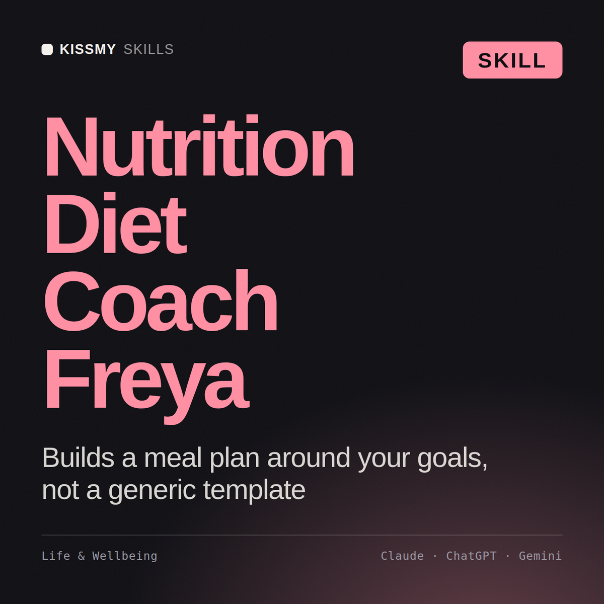 Nutrition Diet Coach, Freya AI skill by KissMySkills, cover