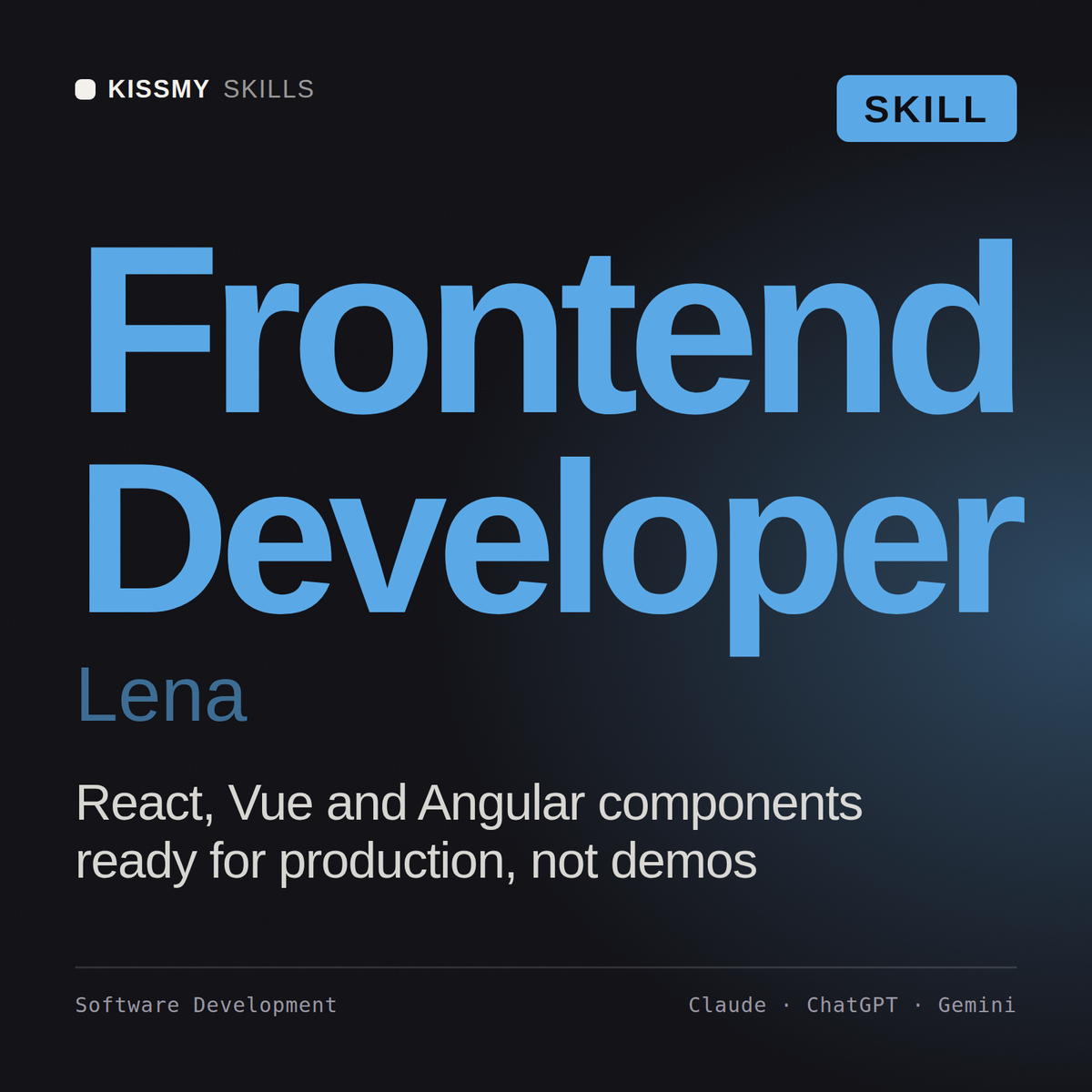 Frontend Developer, Lena AI skill by KissMySkills, cover