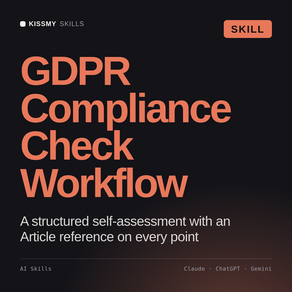 GDPR Compliance Check Workflow AI skill by KissMySkills, cover