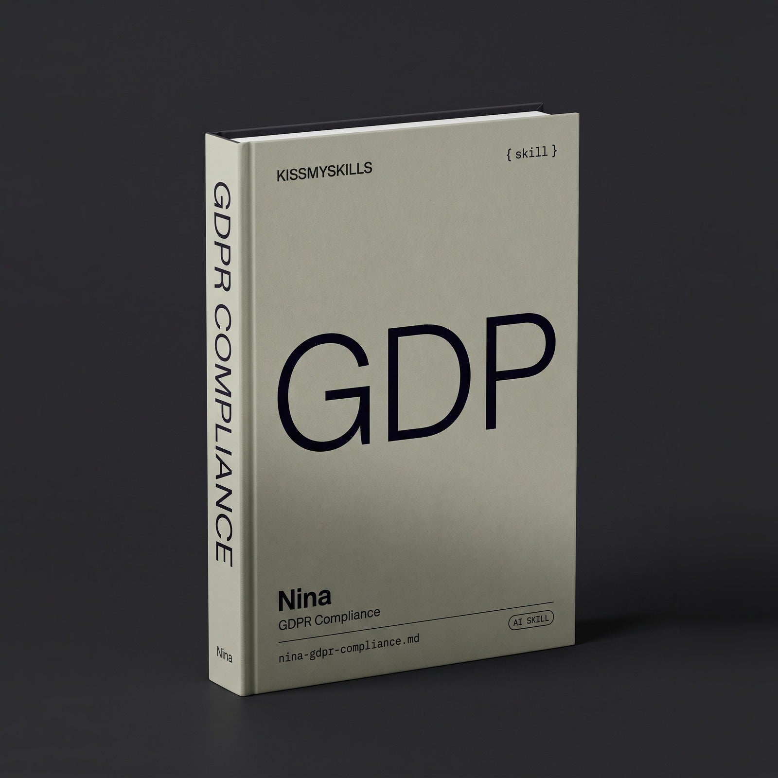 GDPR Compliance Claude skill by KissMySkills, hardcover volume cover