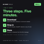 How the GitHub MCP Skill for Claude - Issues, PRs and CI works in three steps: download, drop it into your AI chat, done