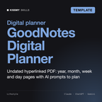 GoodNotes Digital Planner Template - Undated Hyperlinked PDF by KissMySkills, cover