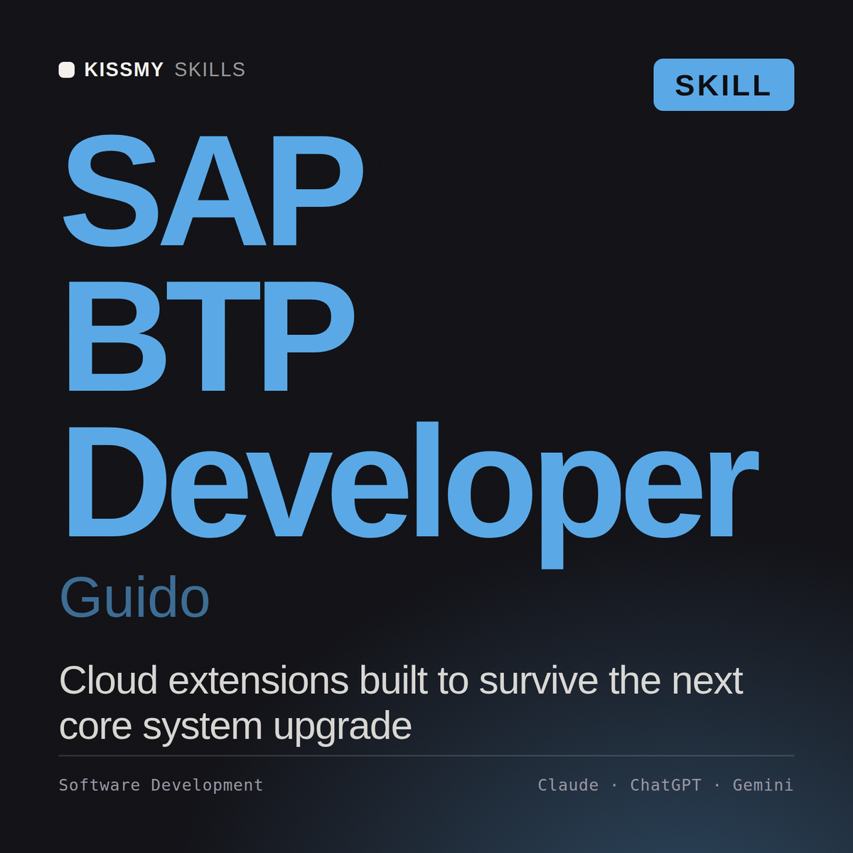 SAP BTP Developer, Guido AI skill by KissMySkills, cover