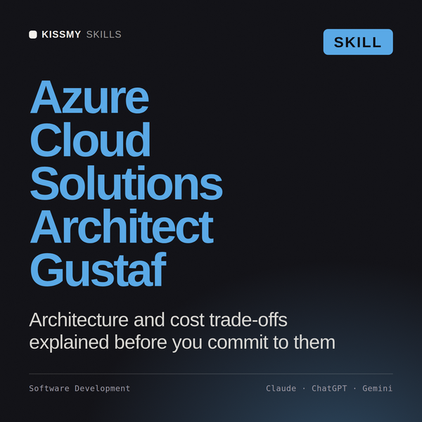 Azure Cloud Solutions Architect, Gustaf AI skill by KissMySkills, cover