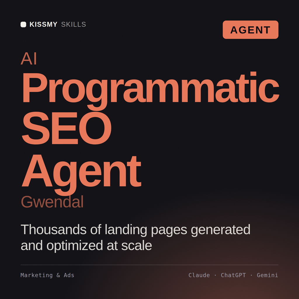 AI Programmatic SEO Agent, Gwendal AI agent by KissMySkills, cover