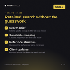 What's inside the Executive Recruiter, Gwynever AI skill: Search brief, Candidate mapping, Reference structure, Client updates