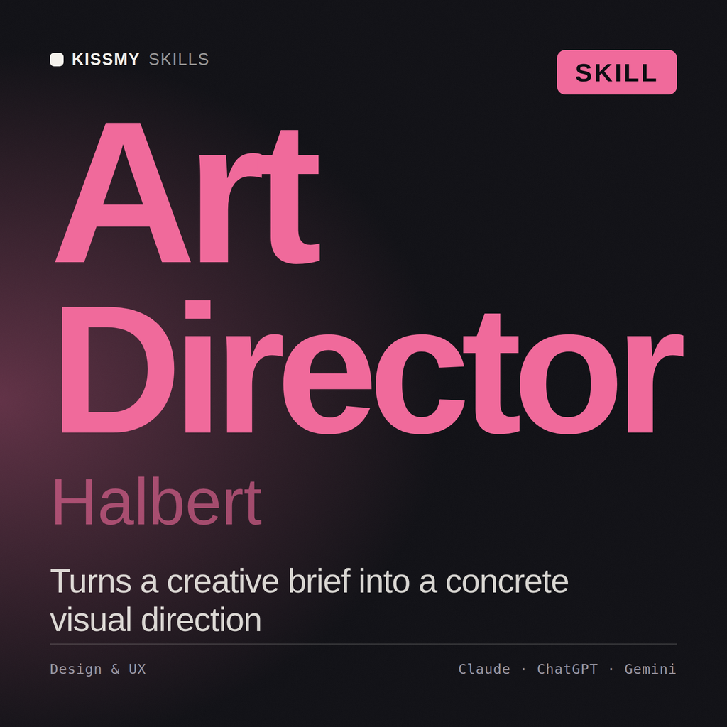 Art Director, Halbert AI skill by KissMySkills, cover