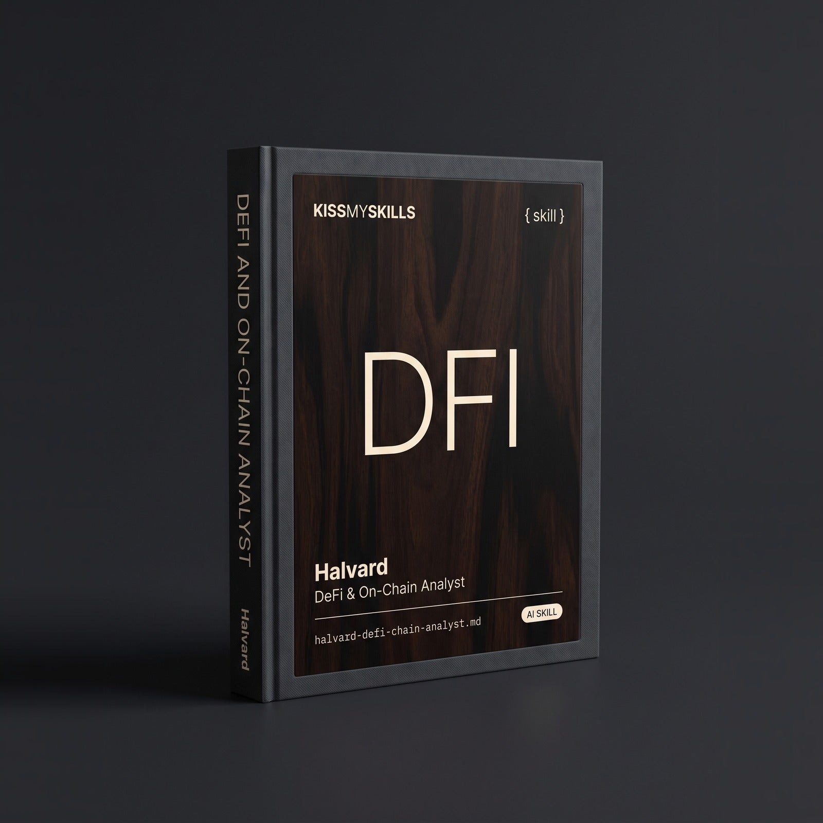 DeFi & On-Chain Analyst Claude skill by KissMySkills, hardcover volume cover