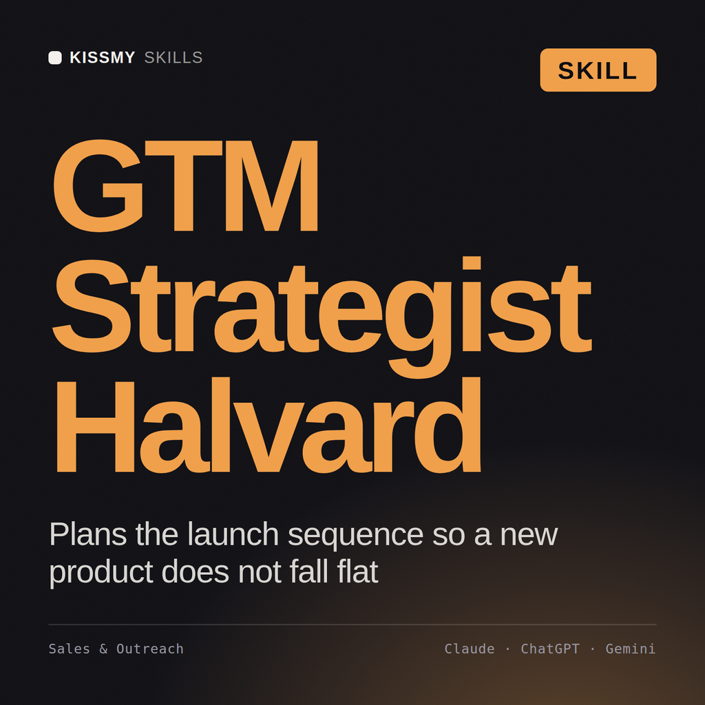 GTM Strategist, Halvard AI skill by KissMySkills, cover