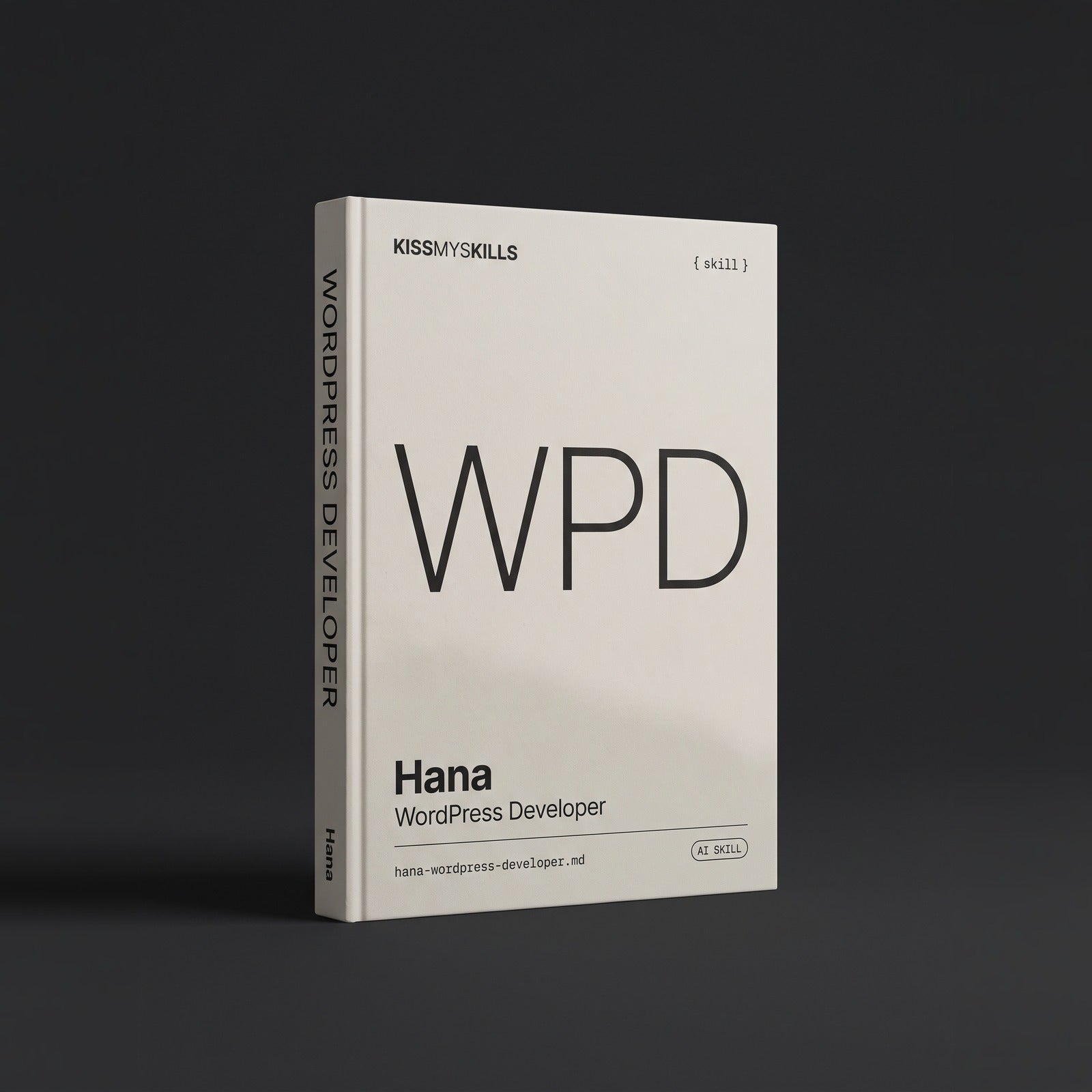 WordPress Developer Claude skill by KissMySkills, hardcover volume cover