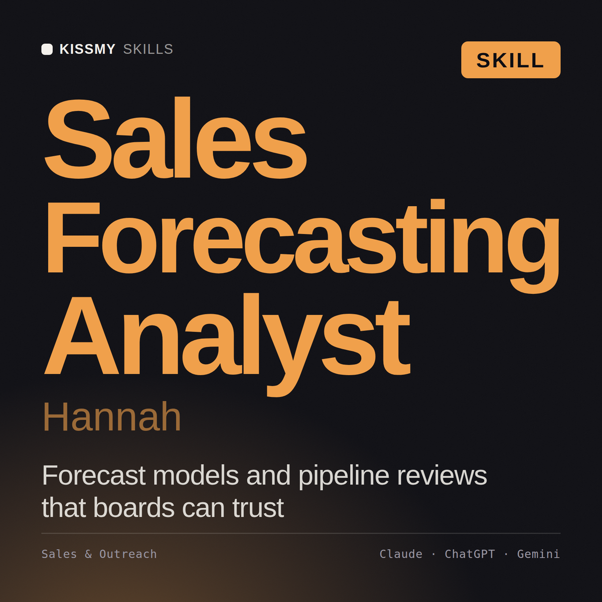 Sales Forecasting Analyst, Hannah AI skill by KissMySkills, cover