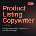 Product Listing Copywriter, Harlow AI skill by KissMySkills, cover