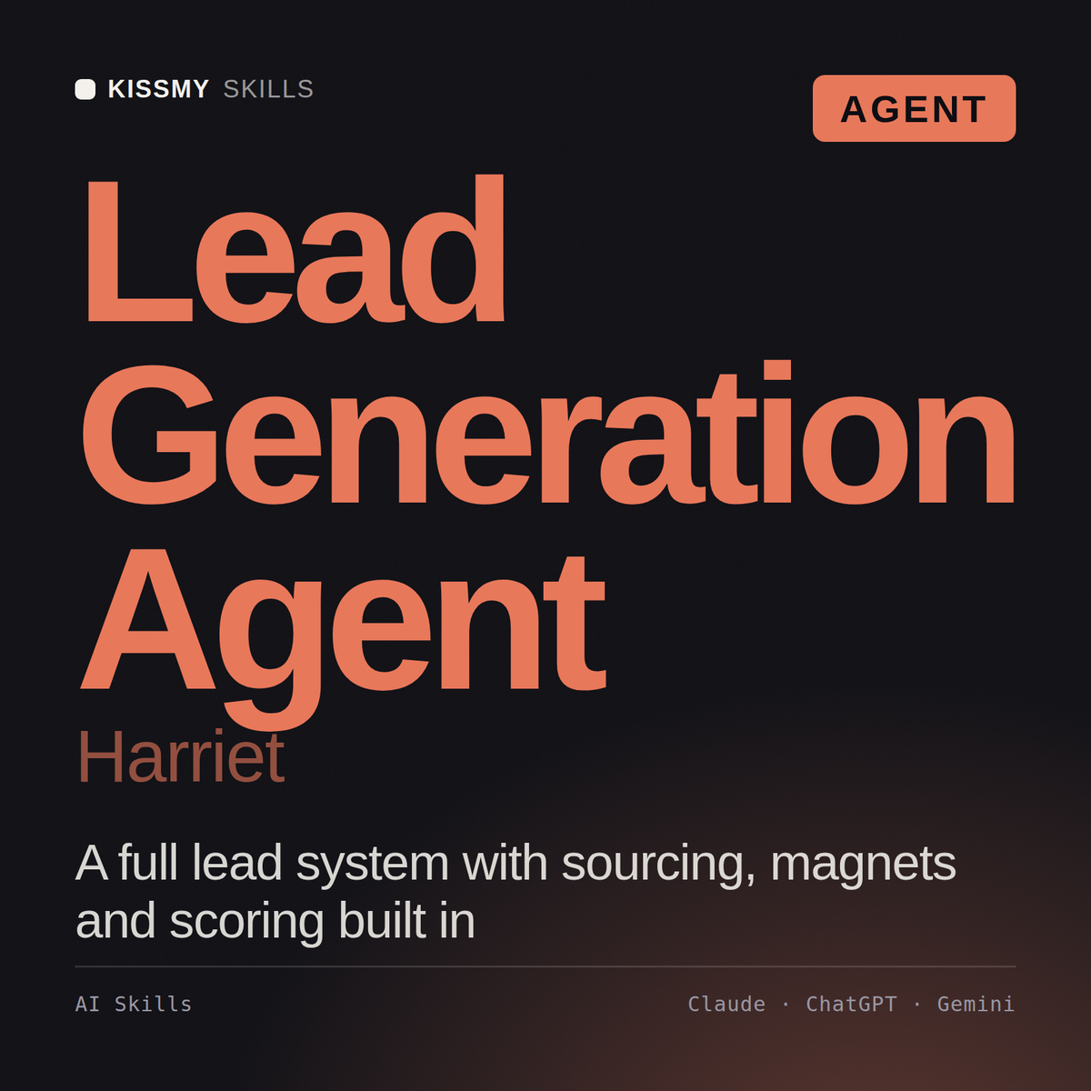 Lead Generation Agent, Harriet AI agent by KissMySkills, cover