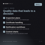 What's inside the SAP QM Consultant, Hartmut AI skill: Inspection plans, Certificate handling, Notification workflows, Control charts