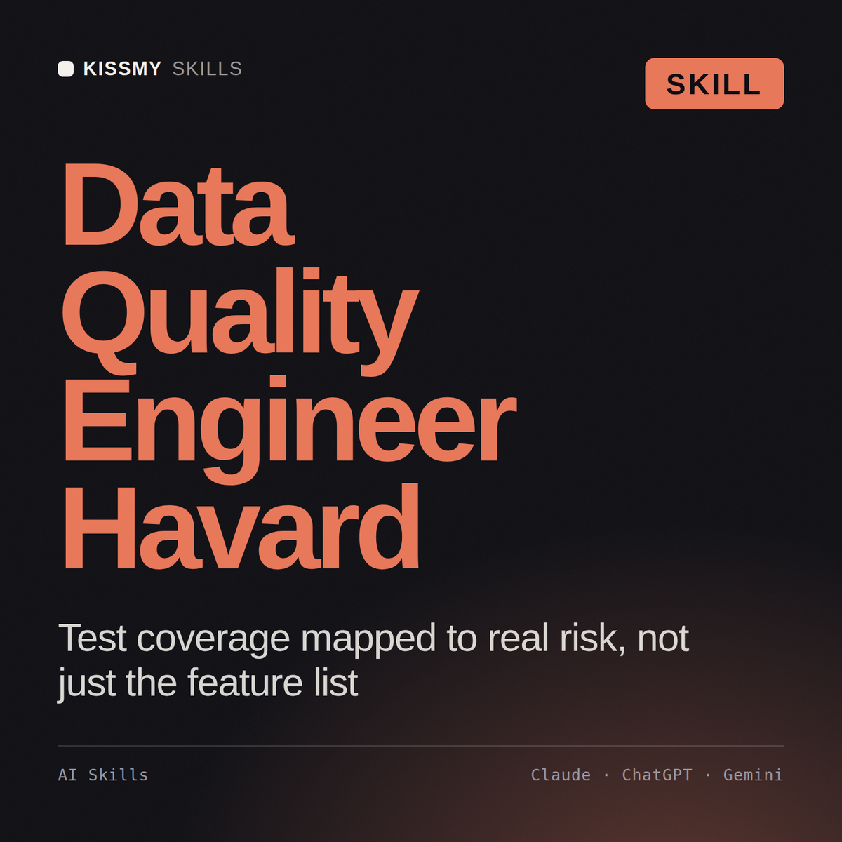 Data Quality Engineer, Havard AI skill by KissMySkills, cover