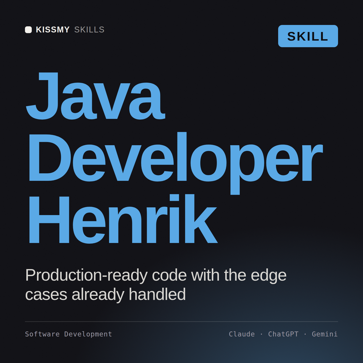 Java Developer, Henrik AI skill by KissMySkills, cover