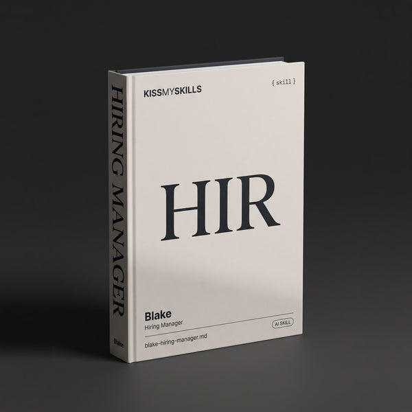 Hiring Manager Claude skill by KissMySkills, hardcover volume cover