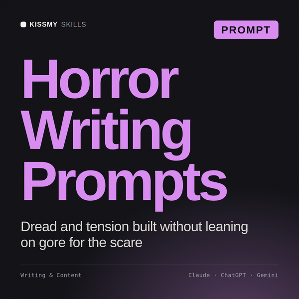 Horror Writing Prompts AI prompt by KissMySkills, cover