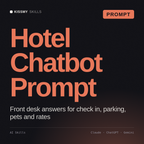 Hotel Chatbot Prompt AI prompt by KissMySkills, cover